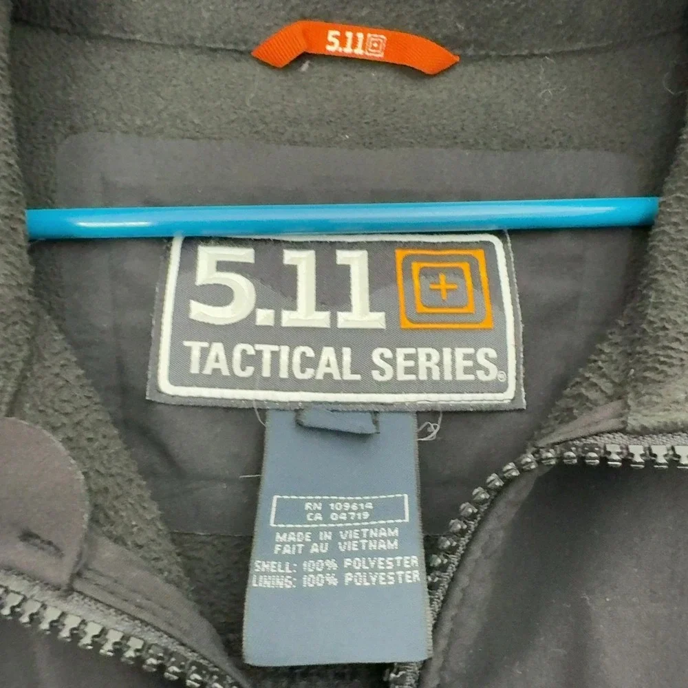 5 11 Tactical Jacket Mens Black Polyester Softshell Full Zip Utility Gorpcore